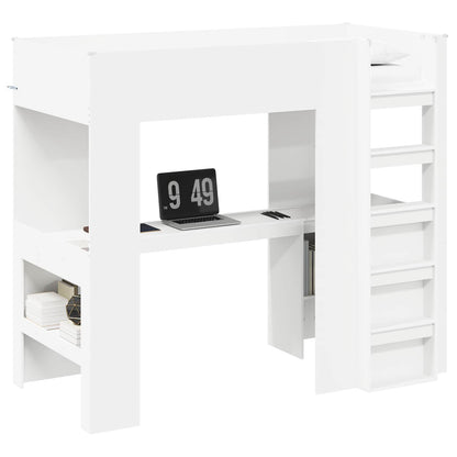 Struttura letto a castello con scrivania Bianco 90 x 190 cm