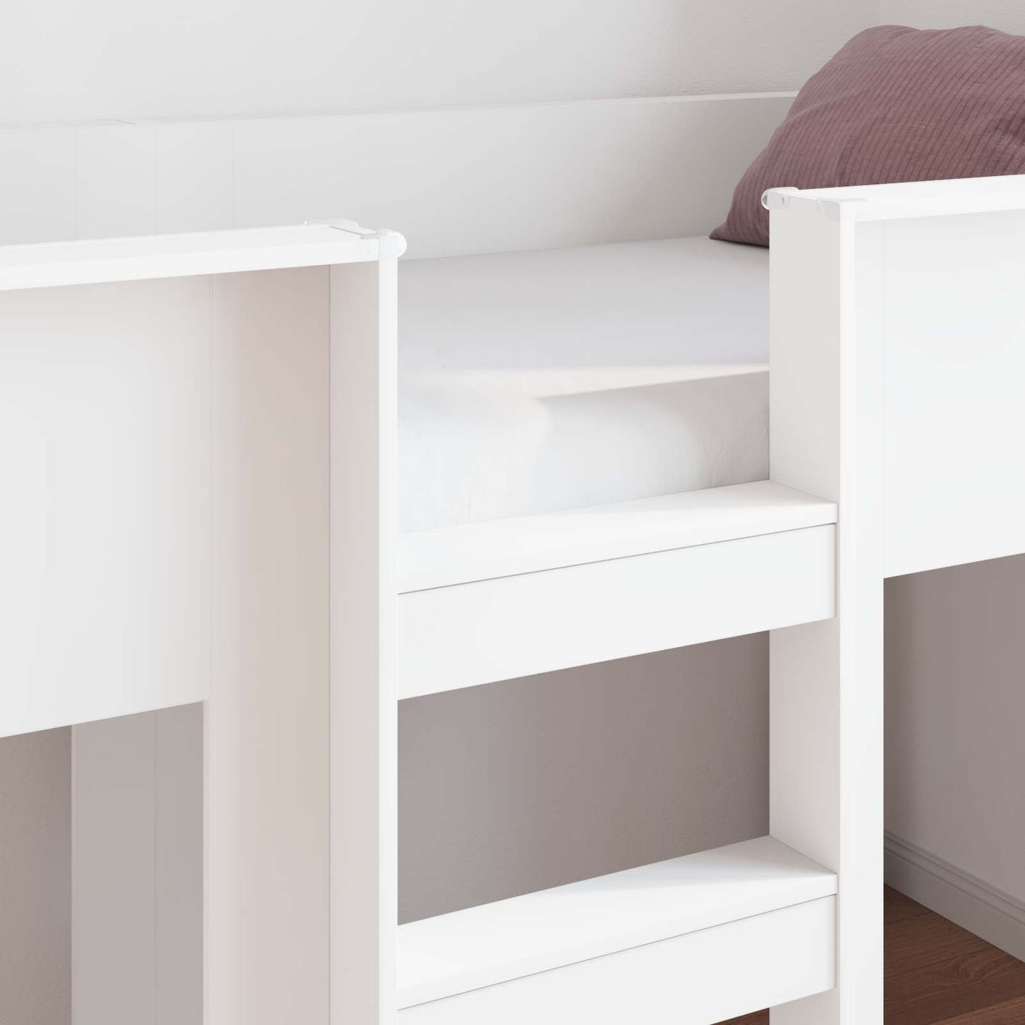 Letto a Castello per Bambini con materasso Bianco 100 x 200 cm