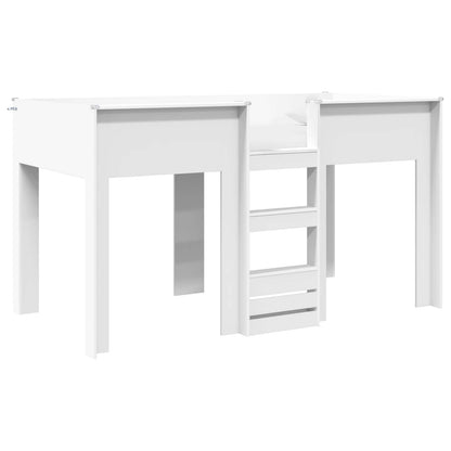 Letto a Castello per Bambini con materasso Bianco 100 x 200 cm