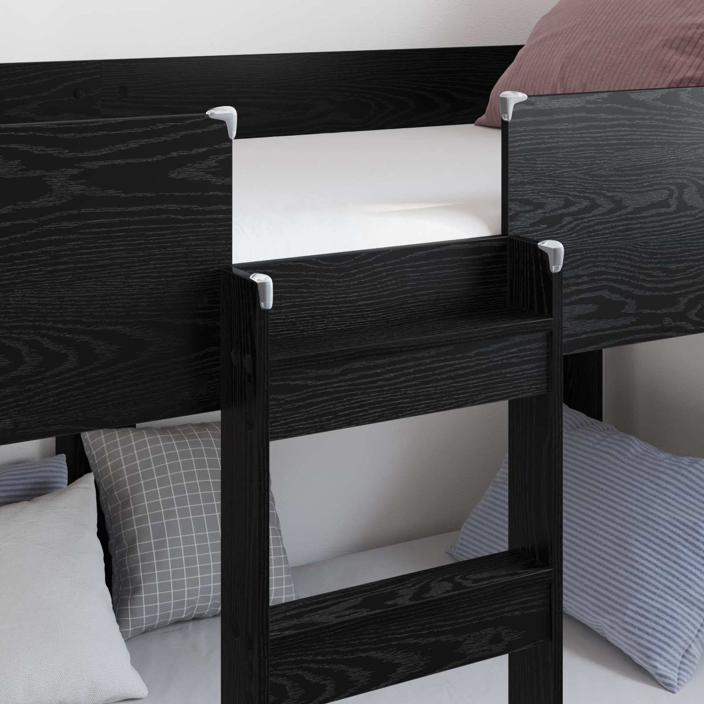 Letto a Castello per Bambini Rovere Nero 100 x 200 cm
