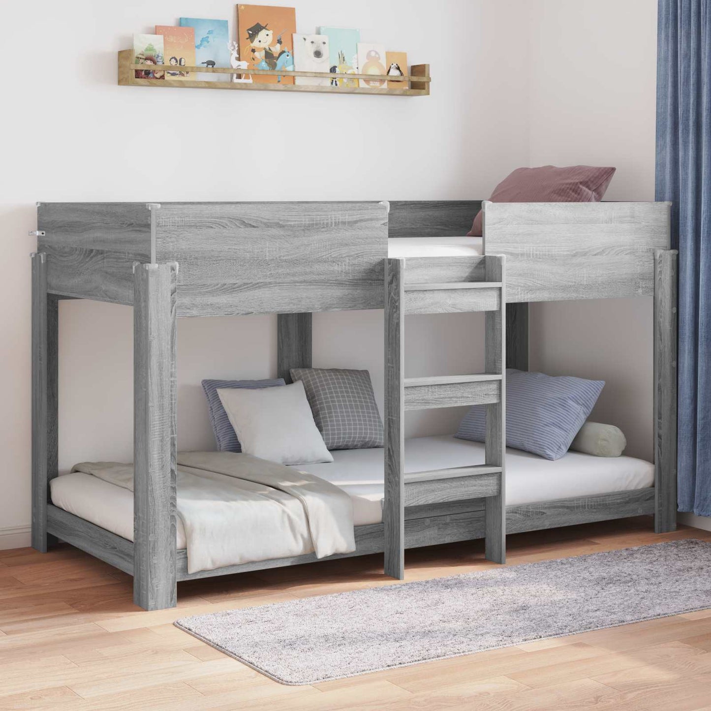 Letto a Castello per Bambini Grigio Sonoma 100 x 200 cm