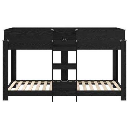Letto a Castello per Bambini Rovere Nero 80 x 200 cm