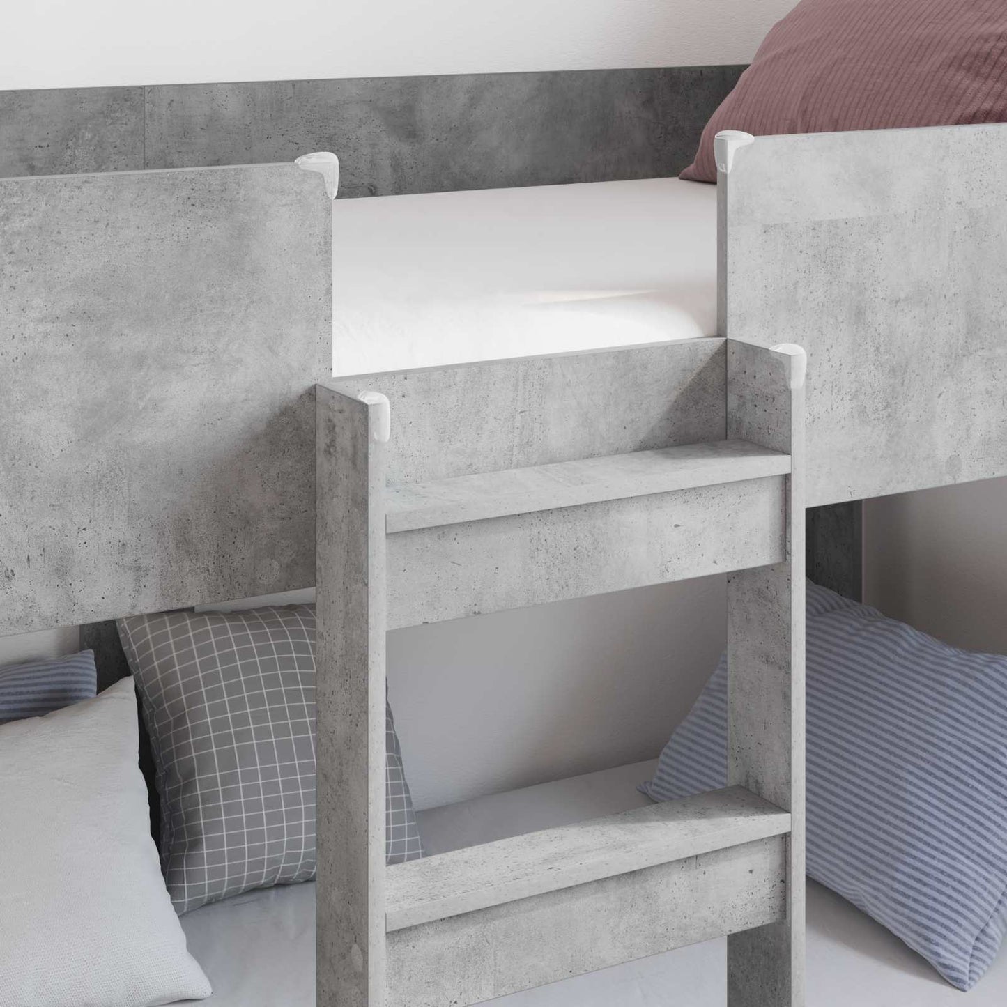 Letto a Castello per Bambini Grigio cemento 80 x 200 cm
