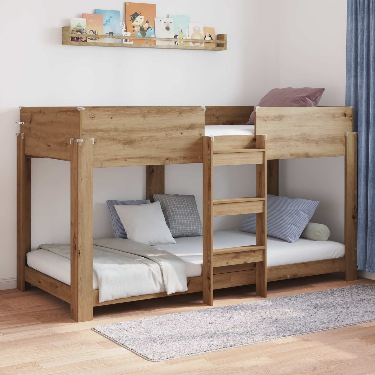 Letto a Castello per Bambini Rovere artigianale 80 x 200 cm