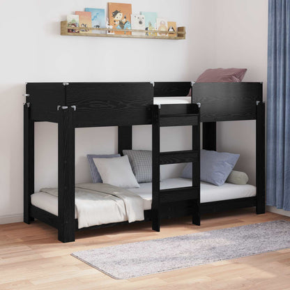 Letto a Castello per Bambini Rovere Nero 75 x 190 cm