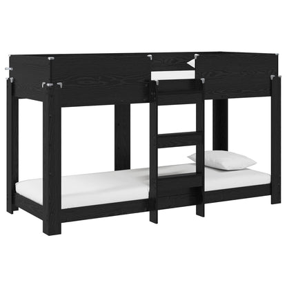 Letto a Castello per Bambini Rovere Nero 75 x 190 cm