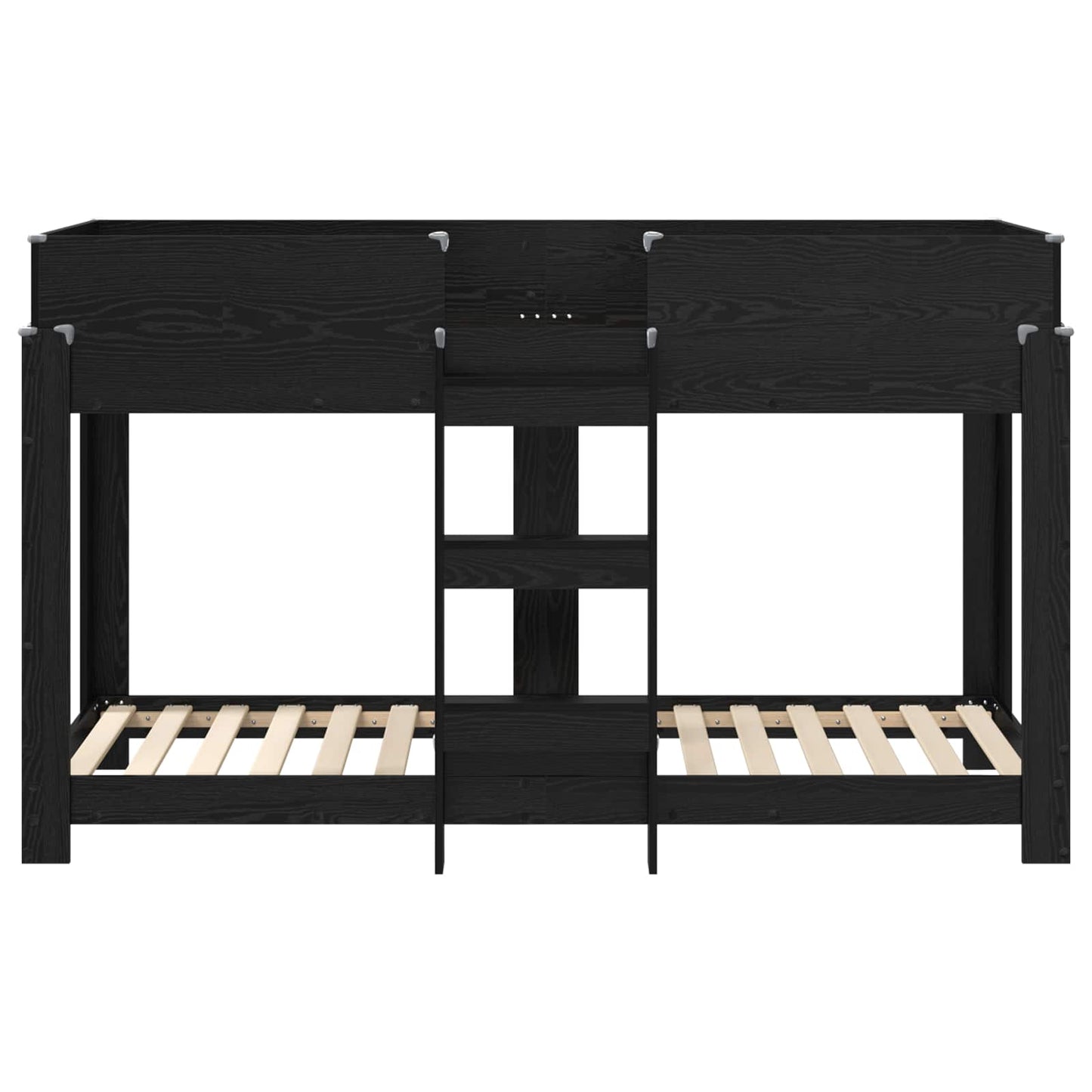 Letto a Castello per Bambini Rovere Nero 75 x 190 cm