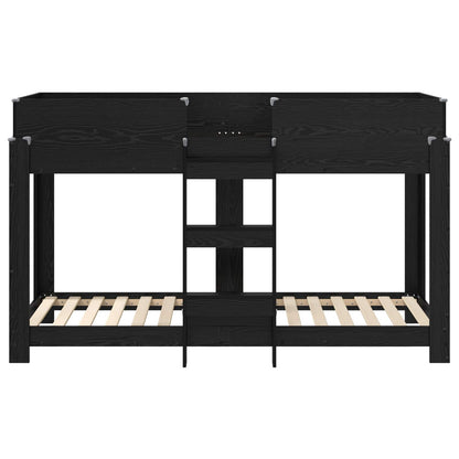 Letto a Castello per Bambini Rovere Nero 75 x 190 cm