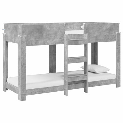 Letto a Castello per Bambini Grigio cemento 75 x 190 cm