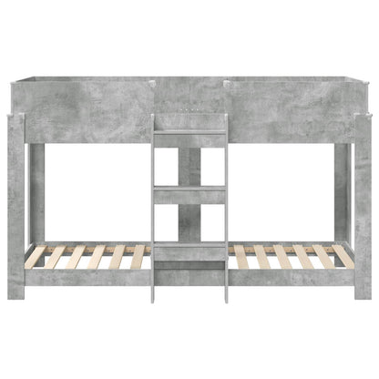Letto a Castello per Bambini Grigio cemento 75 x 190 cm