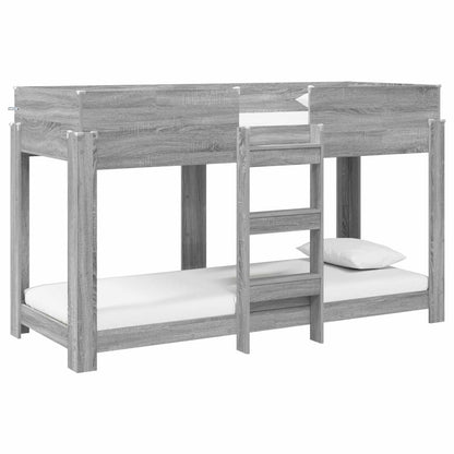 Letto a Castello per Bambini Grigio Sonoma 75 x 190 cm