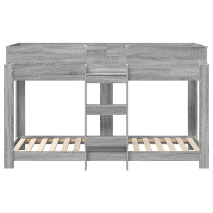 Letto a Castello per Bambini Grigio Sonoma 75 x 190 cm