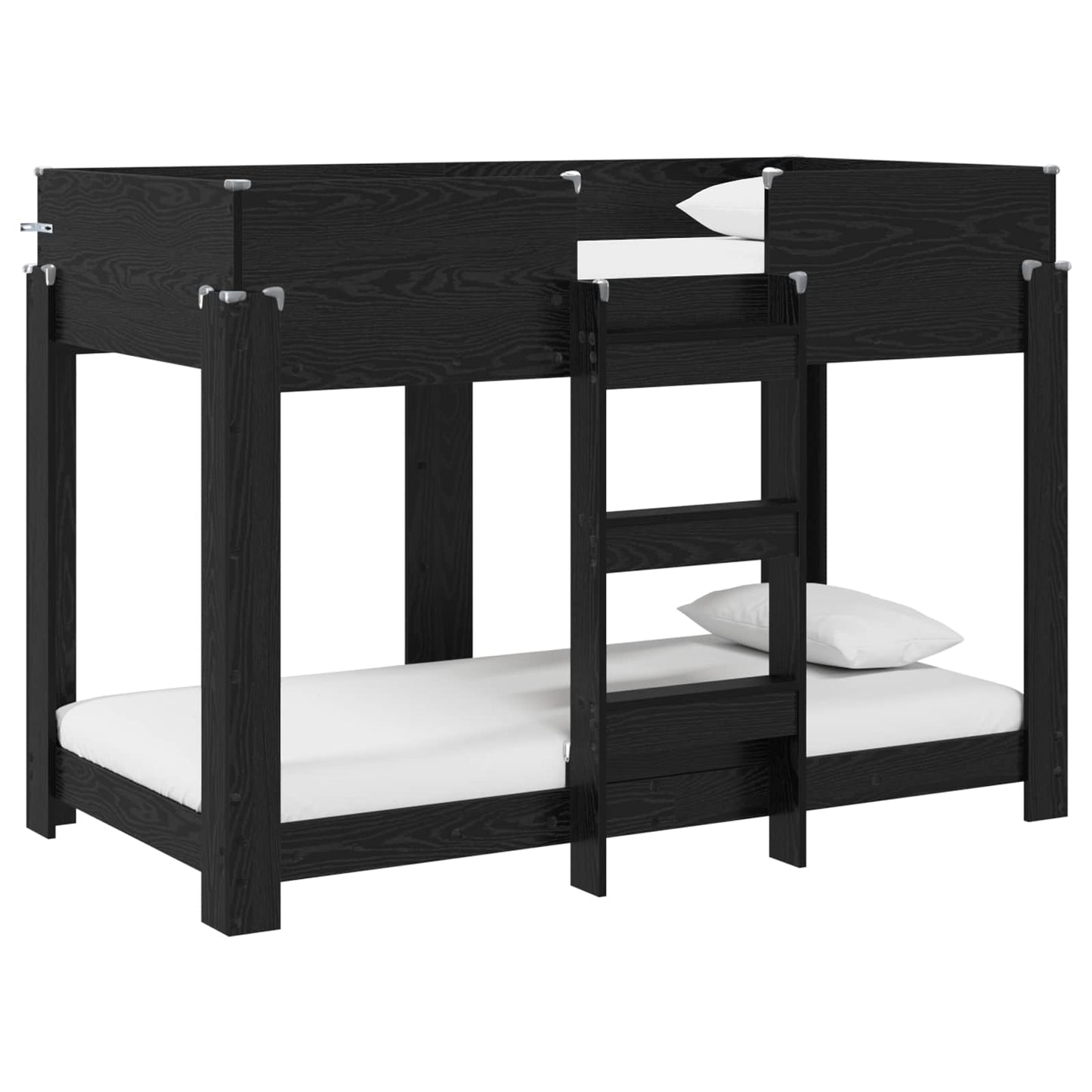 Letto a Castello per Bambini Rovere Nero 80 x 160 cm