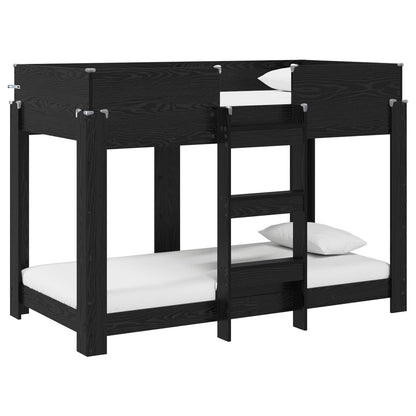 Letto a Castello per Bambini Rovere Nero 80 x 160 cm