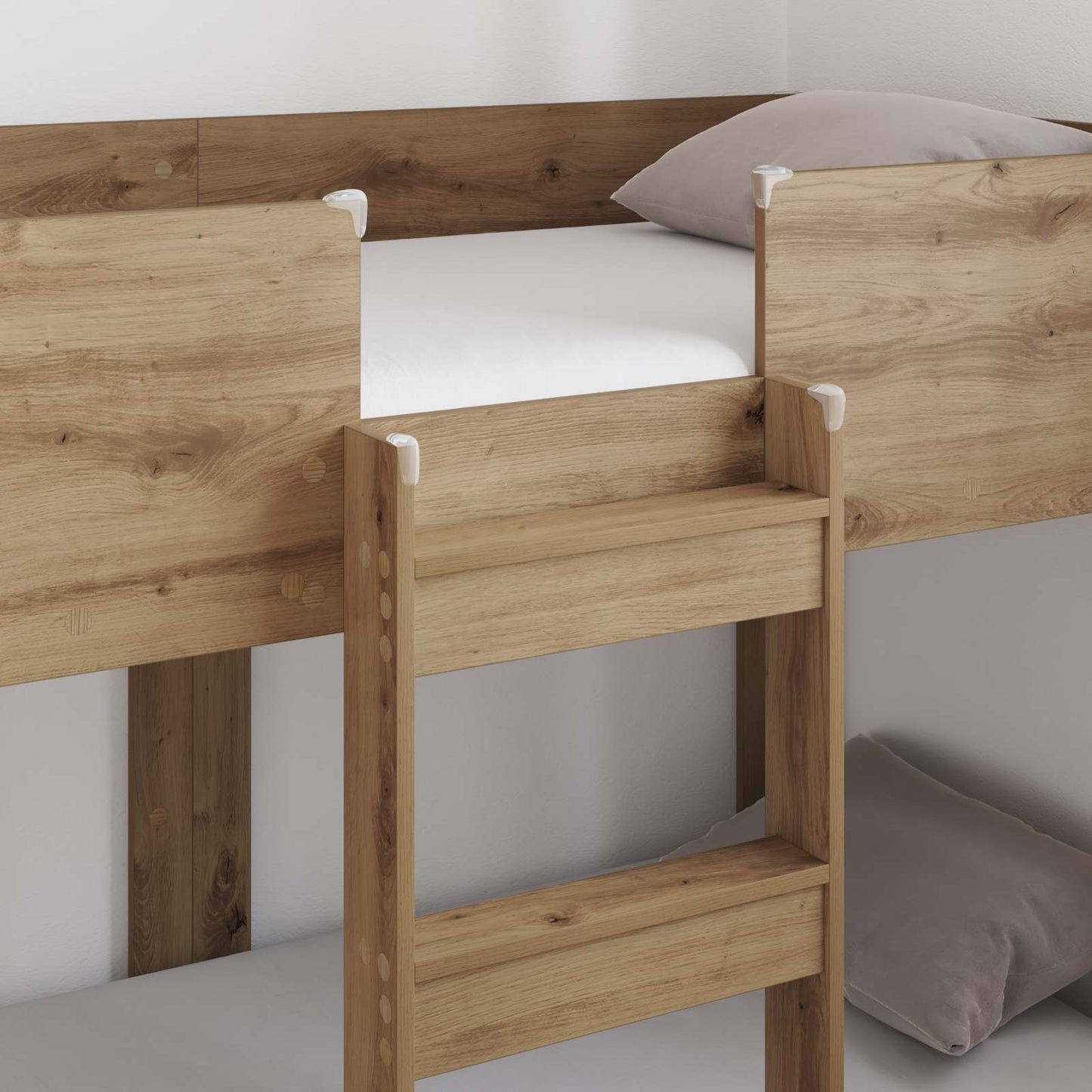 Letto a Castello per Bambini Rovere artigianale 80 x 160 cm
