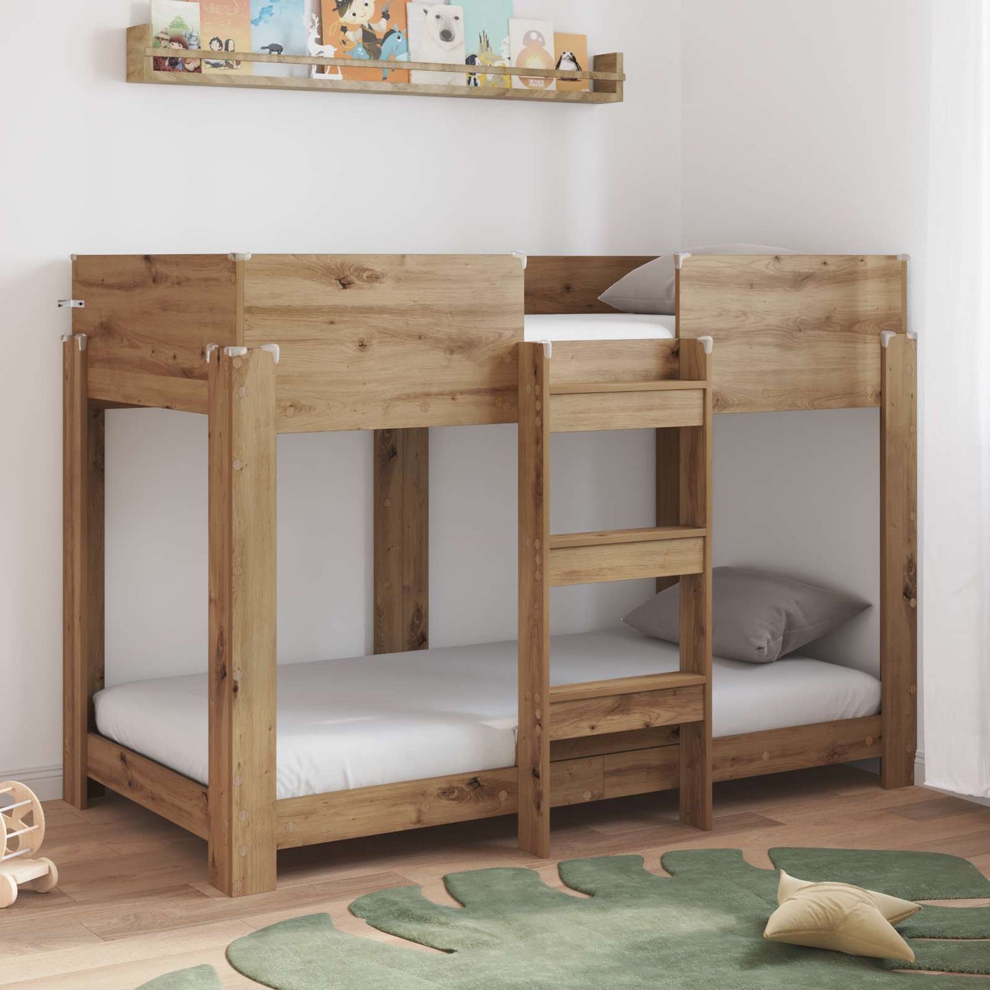 Letto a Castello per Bambini Rovere artigianale 80 x 160 cm