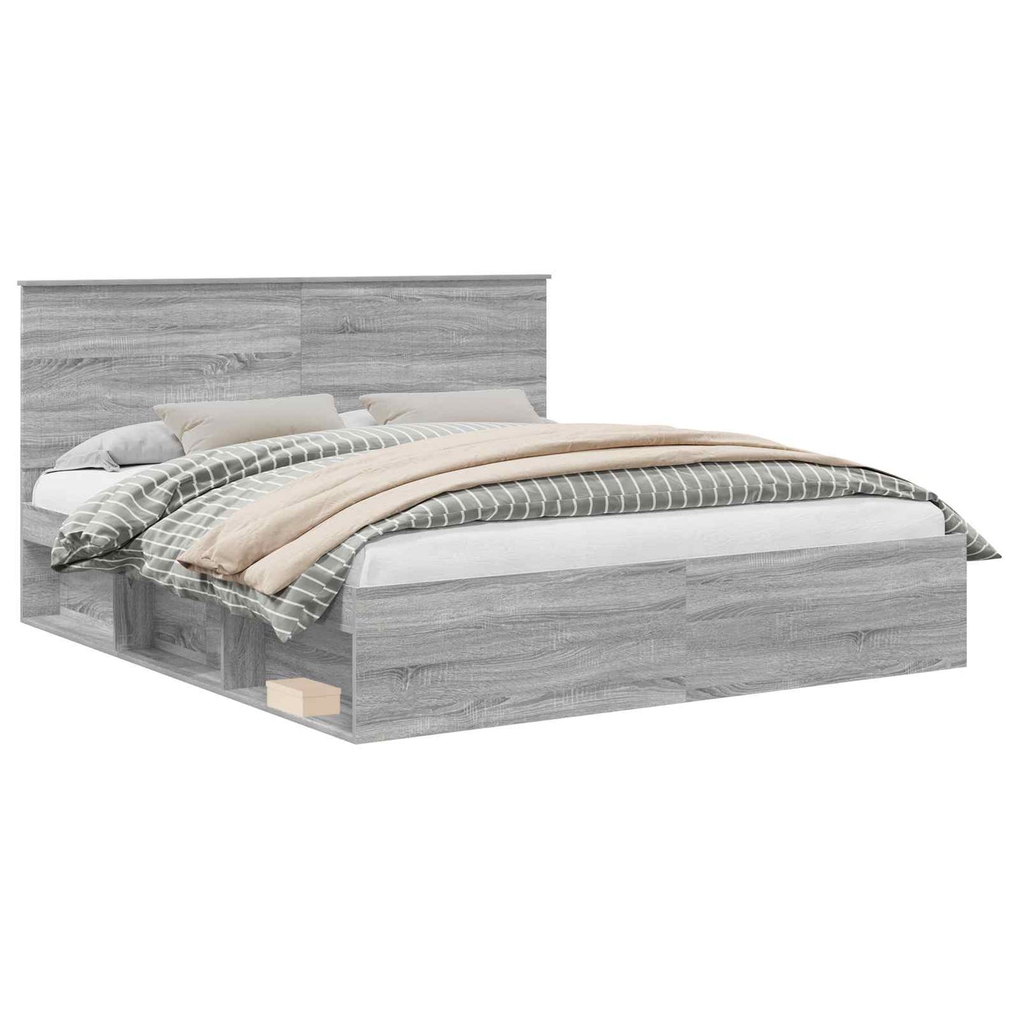 Struttura del letto Grigio Sonoma 200 x 200 cm Pino massello