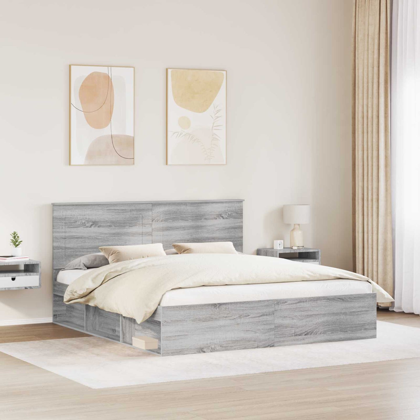 Struttura del letto Grigio Sonoma 180 x 200 cm Pino massello