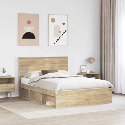 Struttura del letto Rovere Sonoma 150 x 200 cm Pino massello