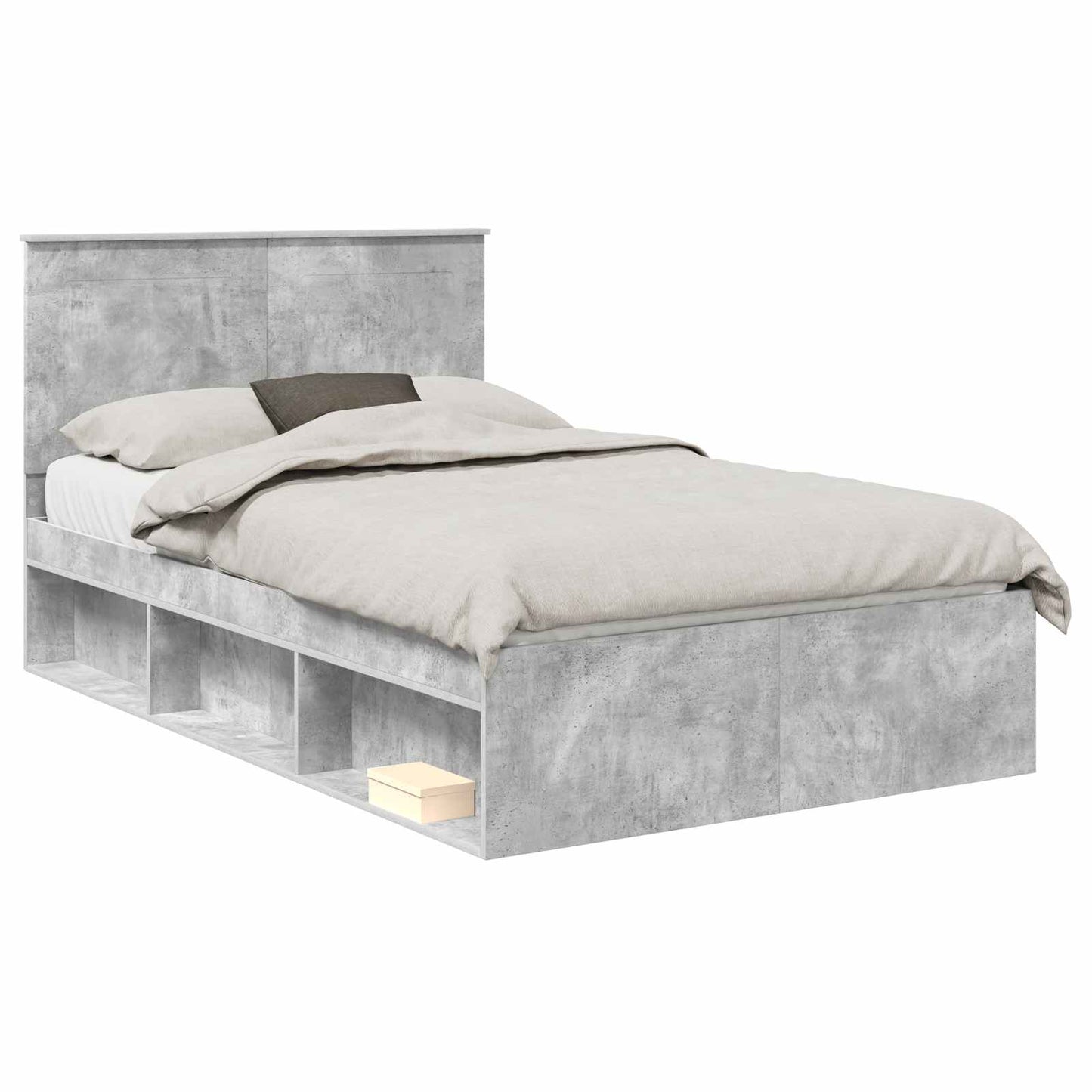 Struttura del letto Grigio ConcretÃ¨ 135 x 190 cm Pino massello