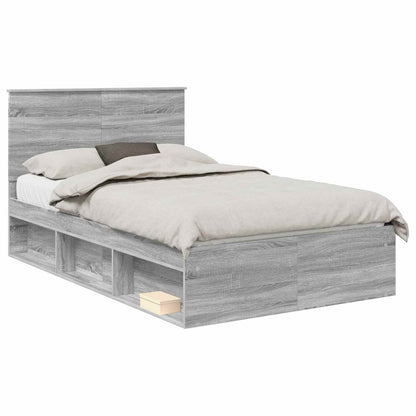 Struttura del letto Grigio Sonoma 120 x 190 cm Pino massello