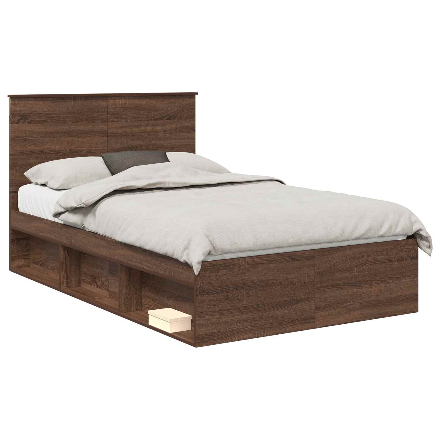 Struttura del letto Rovere Marrone 120 x 190 cm Pino massello