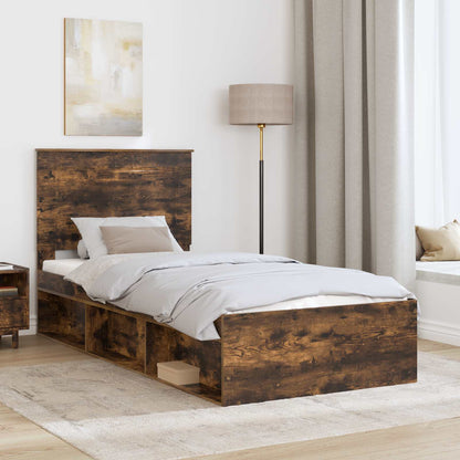 Struttura del letto Rovere fumÃ© 100 x 200 cm Pino massello
