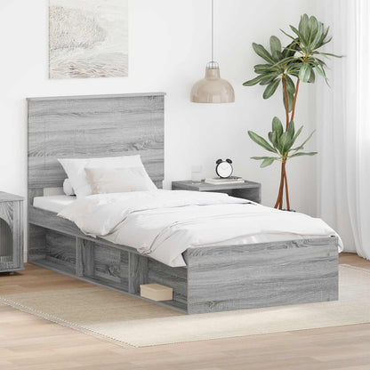 Struttura del letto Grigio Sonoma 100 x 200 cm Pino massello
