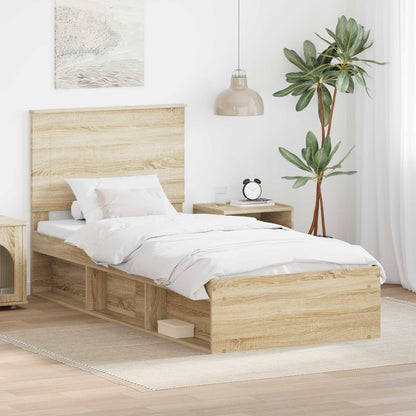 Struttura del letto Rovere Sonoma 75 x 190 cm Pino massello
