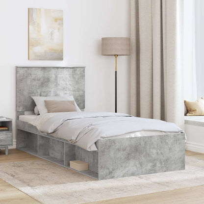 Struttura del letto Grigio ConcretÃ¨ 75 x 190 cm Pino massello