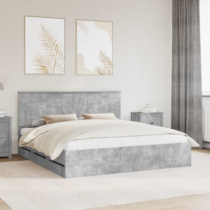 Struttura del letto con cassetto Grigio cemento 200 x 200 cm