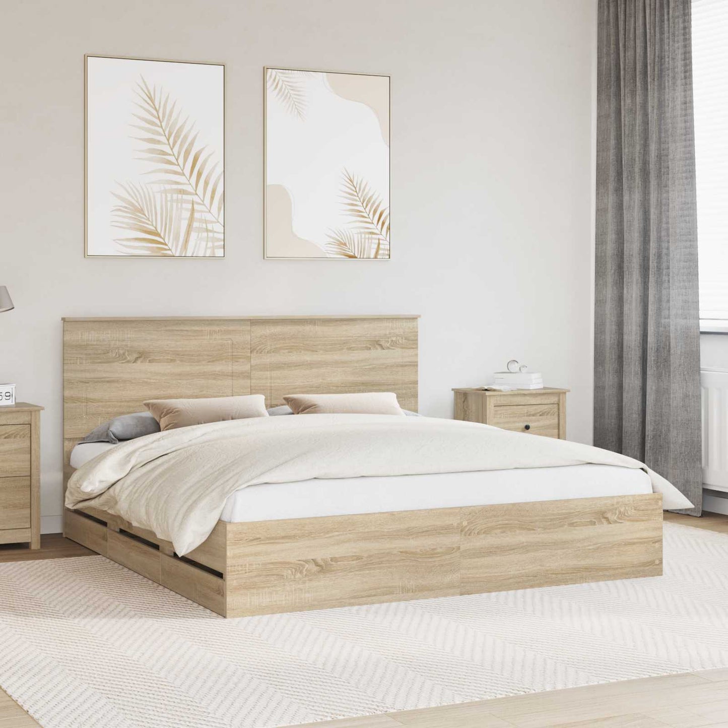 Struttura del letto con cassetto Rovere Sonoma 180 x 200 cm
