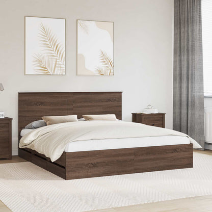 Struttura del letto con cassetto Rovere Marrone 180 x 200 cm