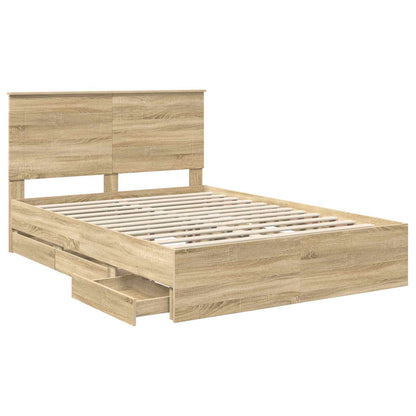 Struttura del letto con cassetto Rovere Sonoma 150 x 200 cm