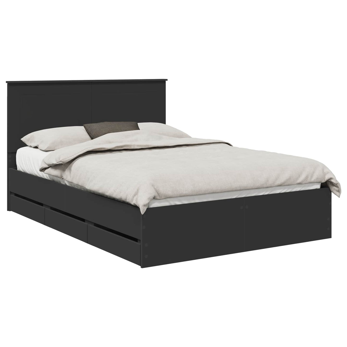 Struttura del letto Nero 140 x 190 cm Legno Ingegnerizzato