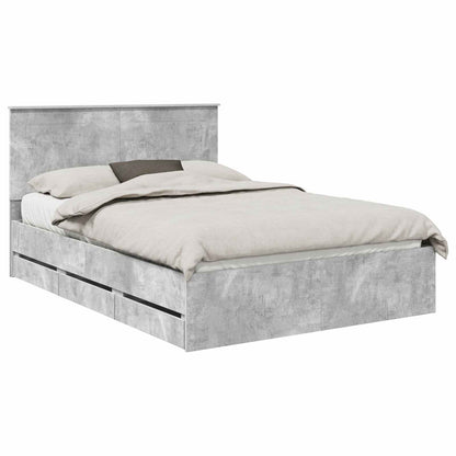 Struttura del letto con cassetto Grigio cemento 140 x 190 cm