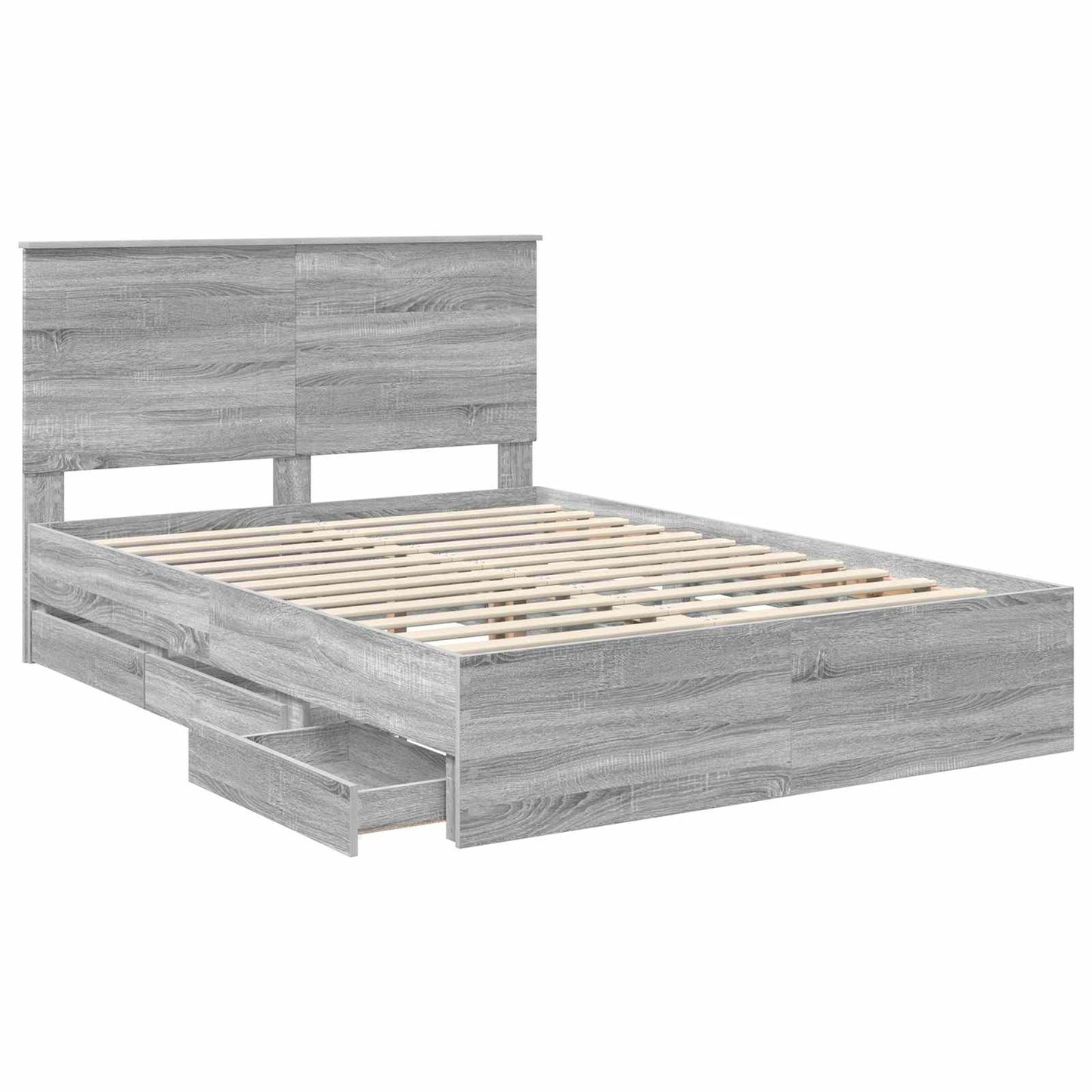 Struttura del letto con cassetto Grigio Sonoma 140 x 190 cm