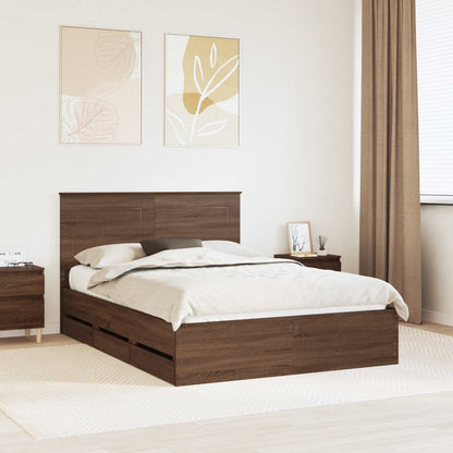 Struttura del letto con cassetto Rovere Marrone 140 x 190 cm