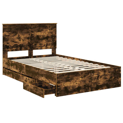Struttura del letto con cassetto Rovere fumÃ© 135 x 190 cm