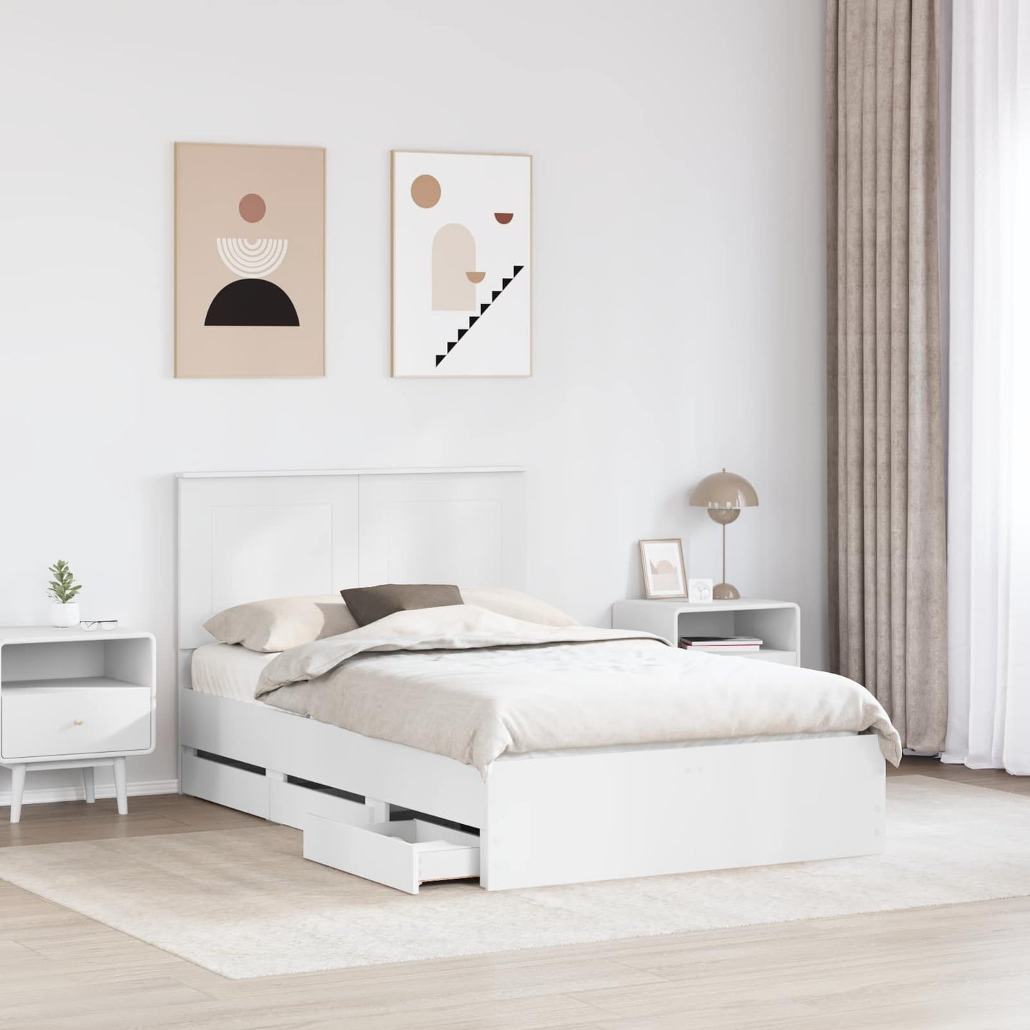 Struttura del letto Bianco 120 x 190 cm Legno Ingegnerizzato