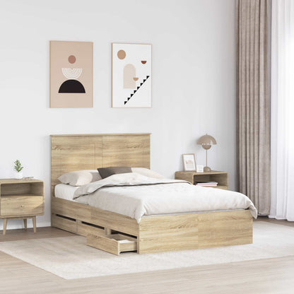 Struttura del letto con cassetto Rovere Sonoma 120 x 190 cm