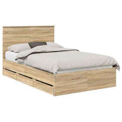 Struttura del letto con cassetto Rovere Sonoma 120 x 190 cm