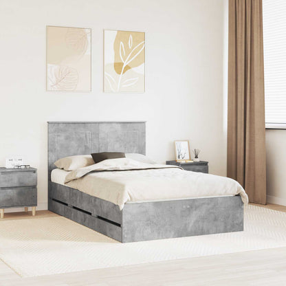 Struttura del letto con cassetto Grigio cemento 120 x 190 cm