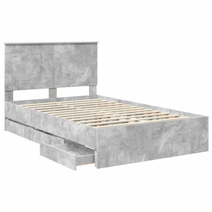 Struttura del letto con cassetto Grigio cemento 120 x 190 cm