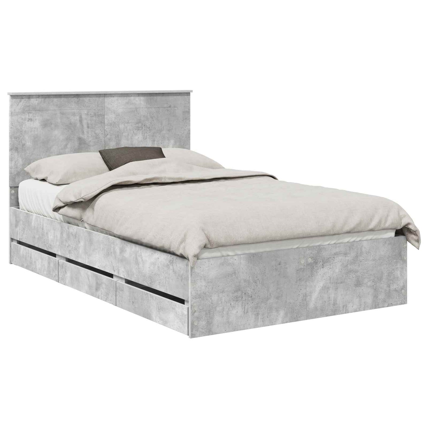 Struttura del letto con cassetto Grigio cemento 120 x 200 cm
