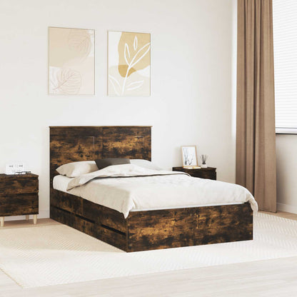 Struttura del letto con cassetto Rovere fumÃƒÂ© 120 x 200 cm