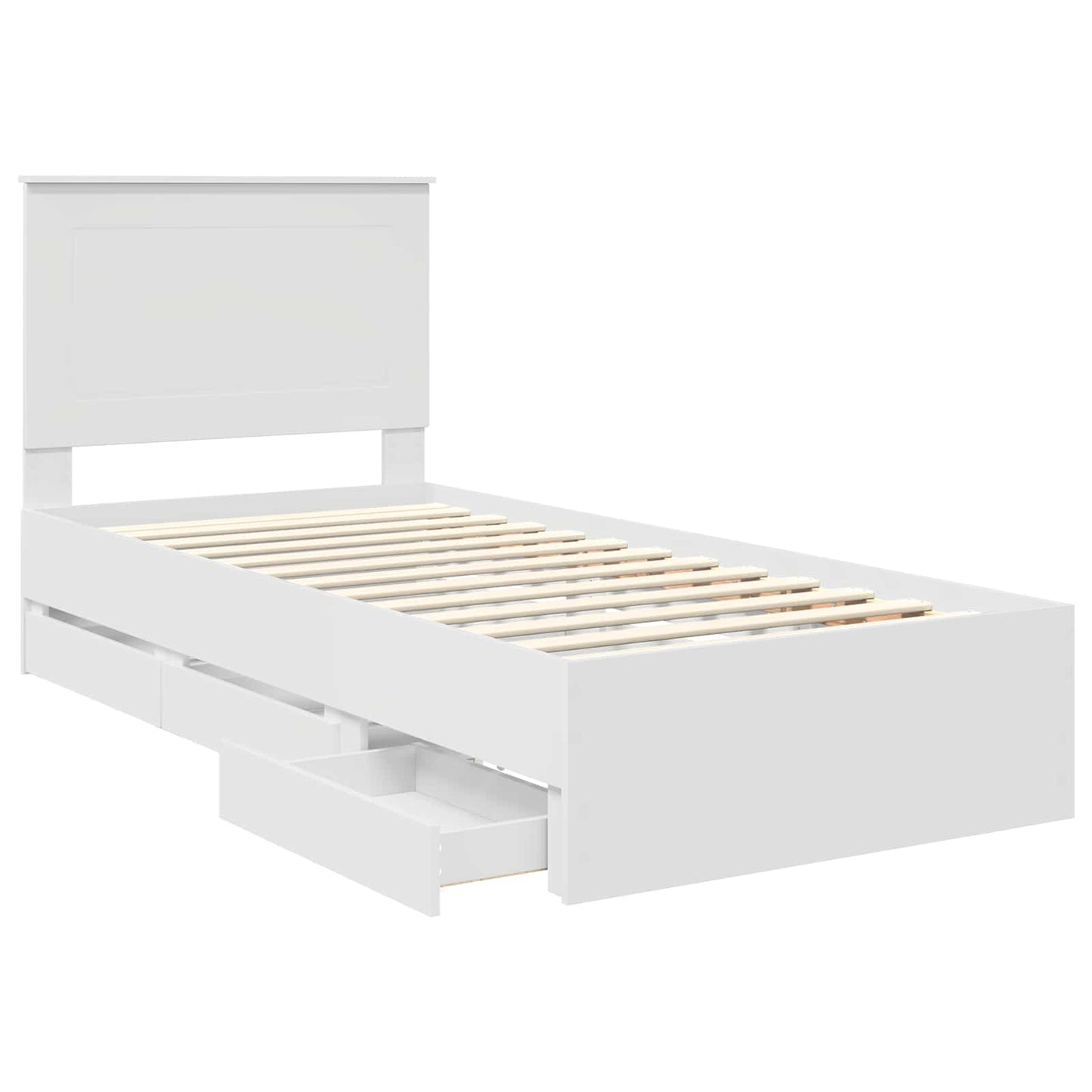 Struttura del letto Bianco 100 x 200 cm Legno Ingegnerizzato