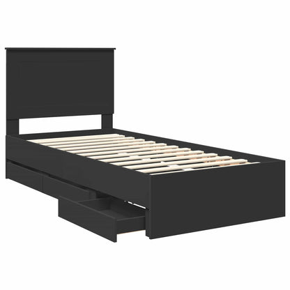 Struttura del letto Nero 100 x 200 cm Legno Ingegnerizzato