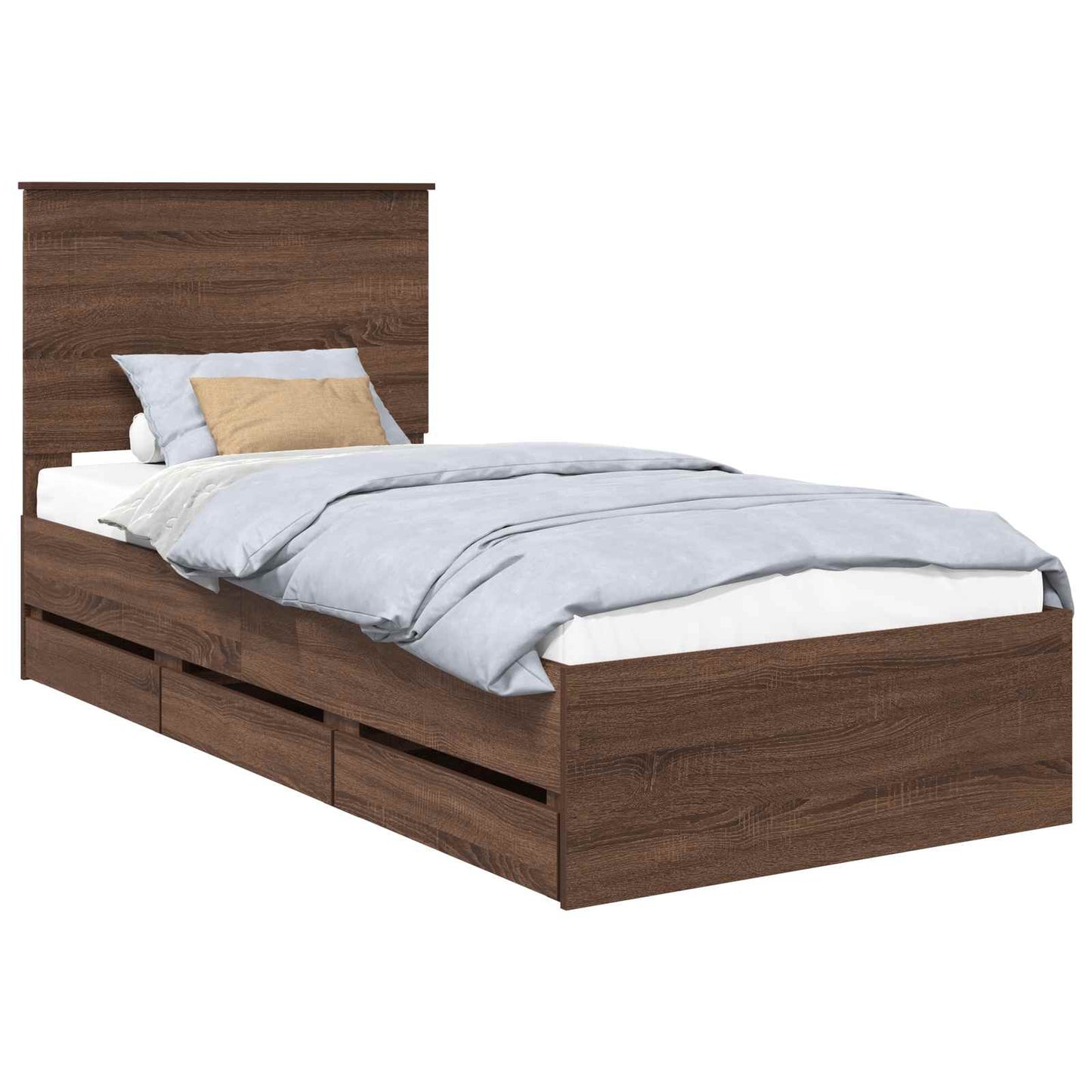 Struttura del letto con cassetto Rovere Marrone 90 x 190 cm