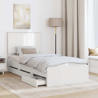 Struttura del letto Bianco 90 x 200 cm Legno Ingegnerizzato